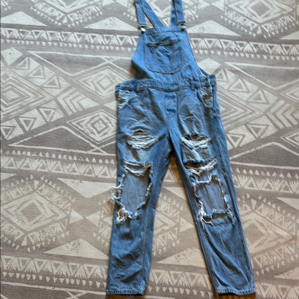 Cello Blue Distressed Women Jeans Overalls